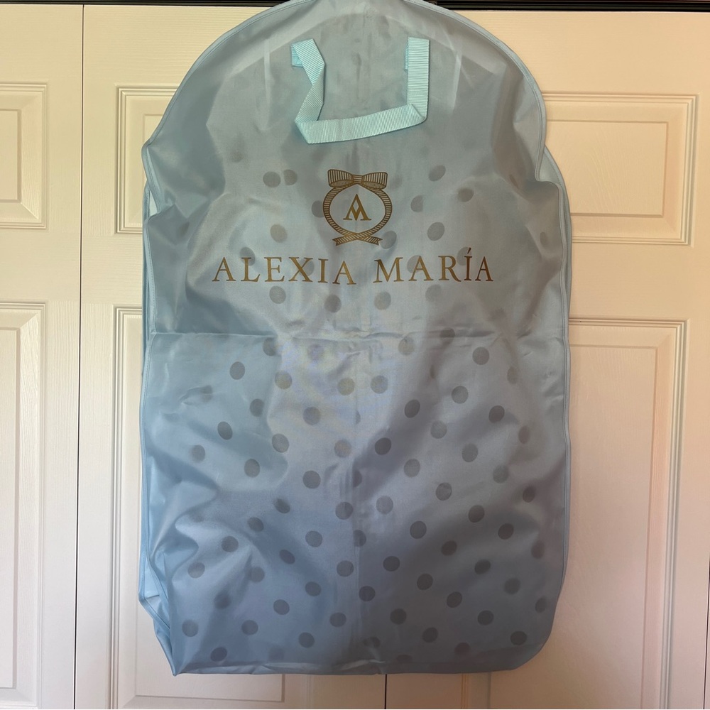 Alexia Maria Katie Silk Faille Mini Dress Blue and Black Polka Dot Sz 10 NWT - Picture 3 of 7